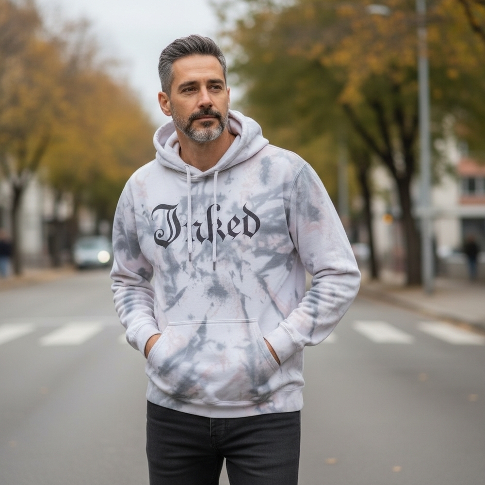 Inked Tie-Dye Pullover Men's Hoodie
